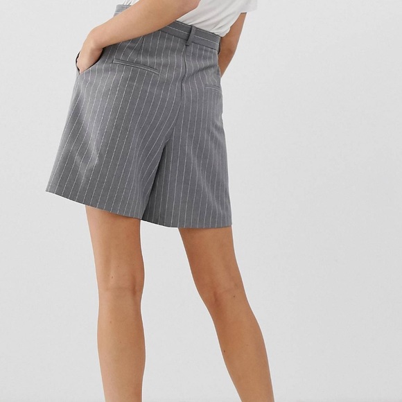 Gray Pinstriped Blazer Short Set - Picture 6 of 7